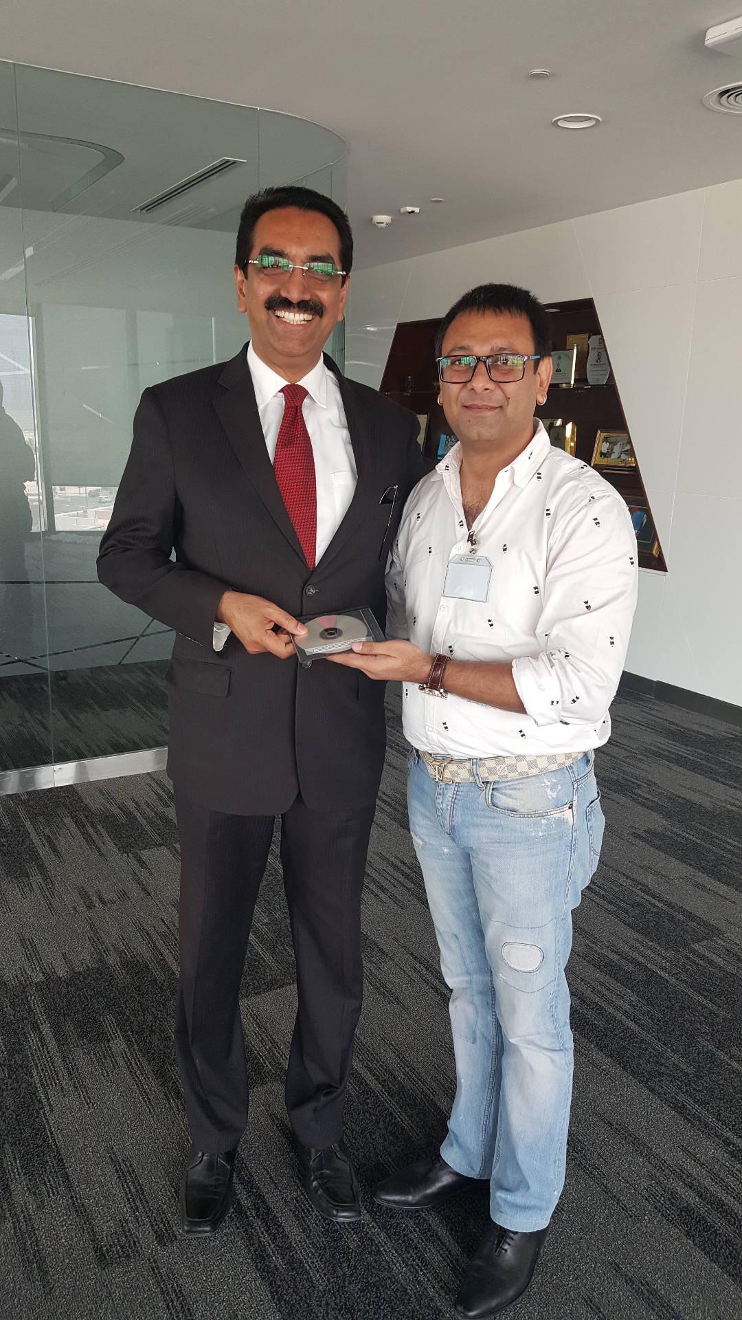 With corporate leader