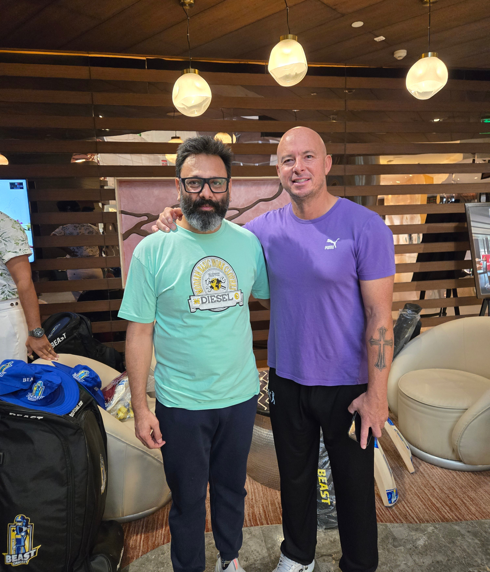 With Brian Lara